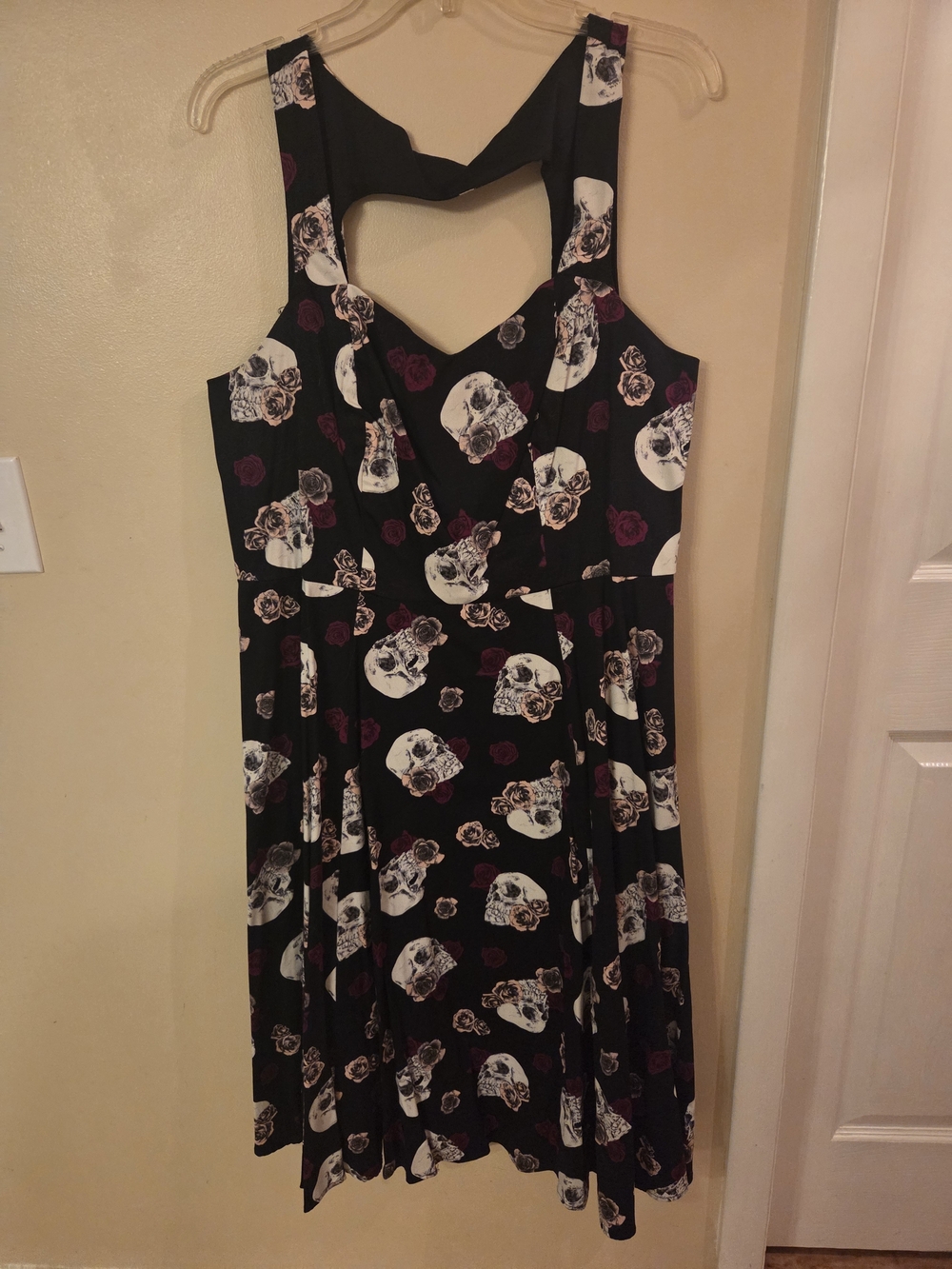 torrid Black Skull & Rose Print Skater Dress